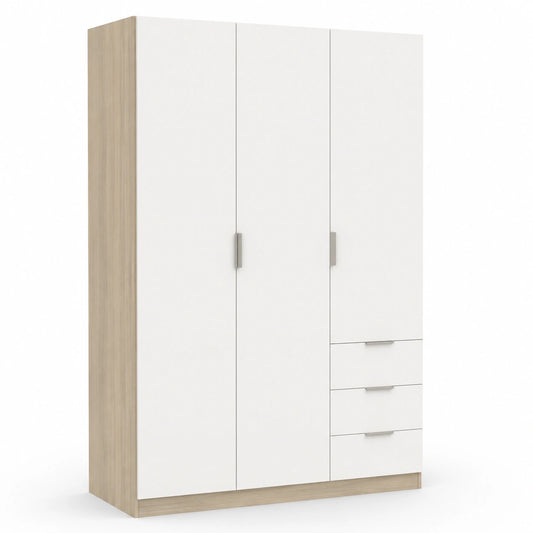armoire-penderie-3-portes-et-3-tiroirs-finition-chene-canadien-et-blanc-dimensions-121-x-180-x-52-cm-etkpgl5683is