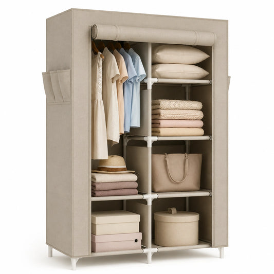 armoire-en-tissu-2-portes-avec-etageres-et-barre-de-suspension-pour-chambre-nvfddp5670bu