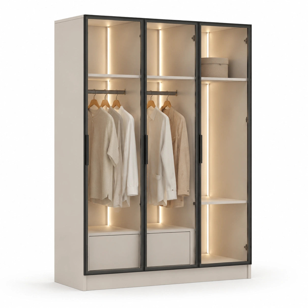 armoire-chambre-avec-led-et-portes-vitrees-tiroir-et-tringle-blanc-110x50x160cm-zgccqp5623mx